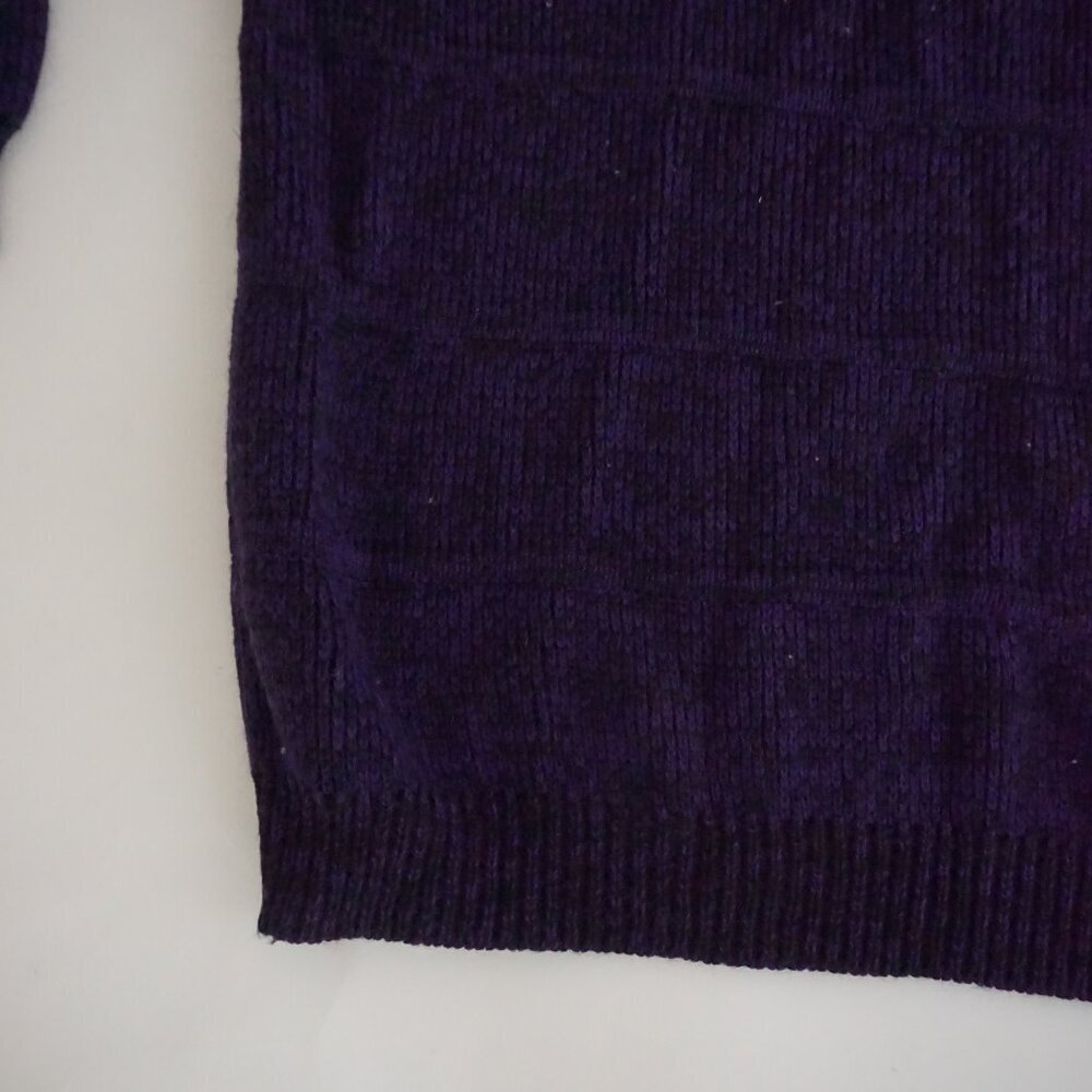 Field Gear Purple Knit Crewneck Sweater Outdoorsman Eclectic Grandpa Cozy L - Picture 7 of 9